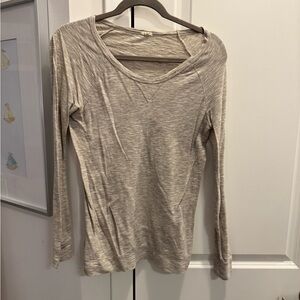 J. Crew Heathered Beige Long Sleeve Tee